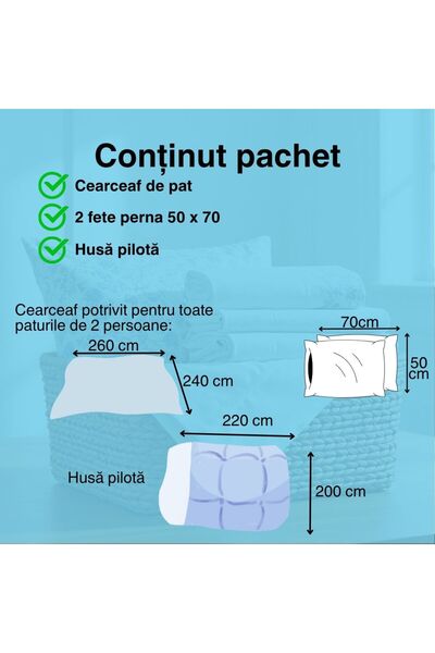 NufJoy 100% COTTON RANFORCE Bed Linen, 4 Pieces, King Size, Bed Sheet 240x260 cm, Premium Quality