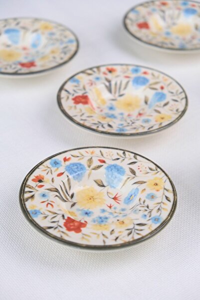 tabakevi Plate House Porcelain Fiori Tea Plate Set 12cm 6 Pieces Bns6Ctprs1217