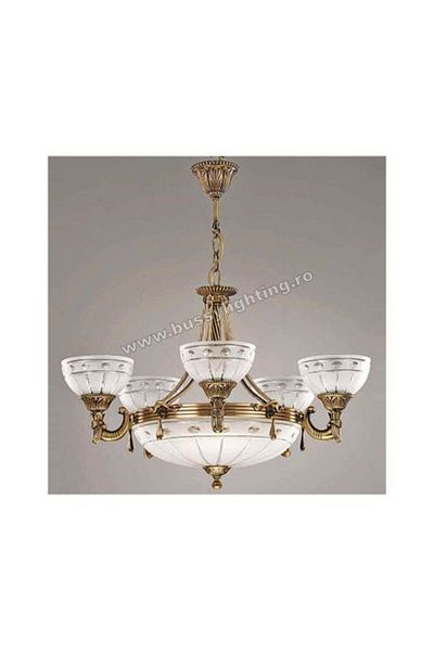 CandelabreClasice Lustra Ambiente cu 5 Brate, Desing Clasic, Finisaj Bronz Antichizat