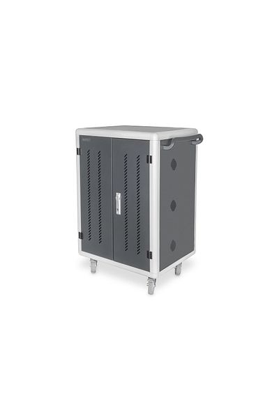3 Secure Charging Trolley for 30 Tablets/Notebooks, USB-C with Cooling Fans - Digitus