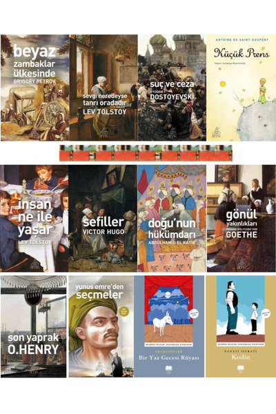 Antik Kitap 5.6.7.8.Sınıf-Sefiller, Beyaz Zambaklar Ülkesinde, İnsan Ne İle Yaşar, Suç ve Ceza(12ad.Klasik eser)