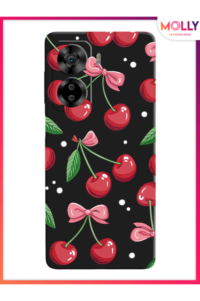 Molly Casper Via X40 İçin Siyah Berry Ribbon Desenli Silikon Kılıf