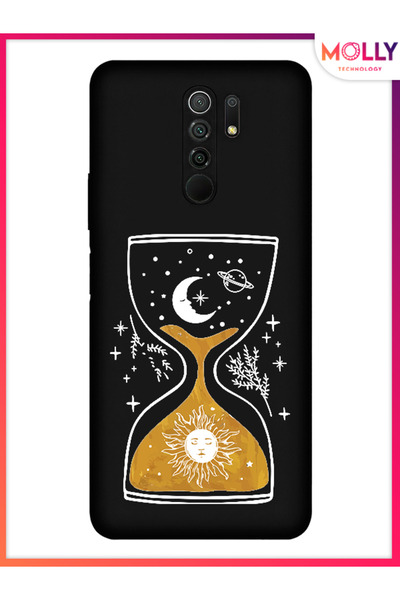 Molly حافظة سيليكون بنمط عداد الكون الأسود لهاتف Xiaomi Redmi 9