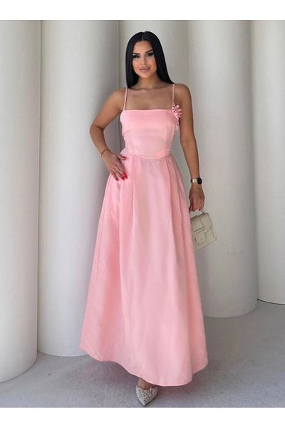 EGZOTİK ASORTİK Flower Detailed Strappy Dress