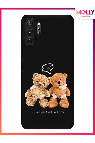 Molly Black Fuzzy Friends Pattern Silicone Case for Samsung Galaxy Note 10 Plus