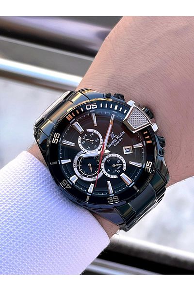Daniel Klein Steel Cord Chronometer Dial Design 5 Atm Water Resistant Men Wristwatch 10034.N5