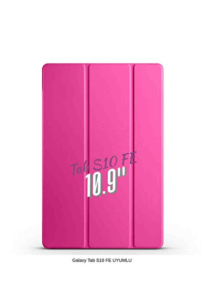 Fuchsia Galaxy Tab S10 FE Uyumlu 10.9" Katlanabilen Standlı Smart Cover Akıll...