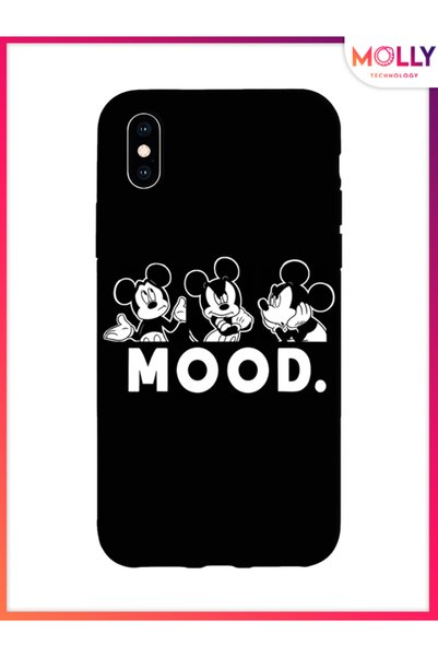 Molly Black Midnight Mood Pattern Silicone Case for iPhone XS