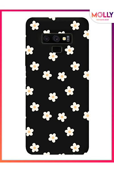 Molly Samsung Galaxy Note 9 İçin Siyah Daisy Drift Desenli Silikon Kılıf
