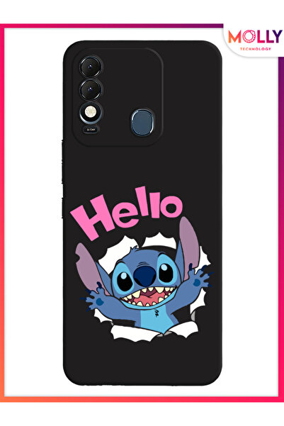 Molly Tecno Spark 8T İçin Siyah Stitch Surprise Desenli Silikon Kılıf