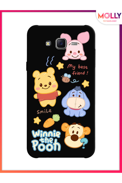 Molly حافظة سيليكون بنمط Smiley Pooh Gang باللون الأسود لهاتف Samsung Galaxy ...
