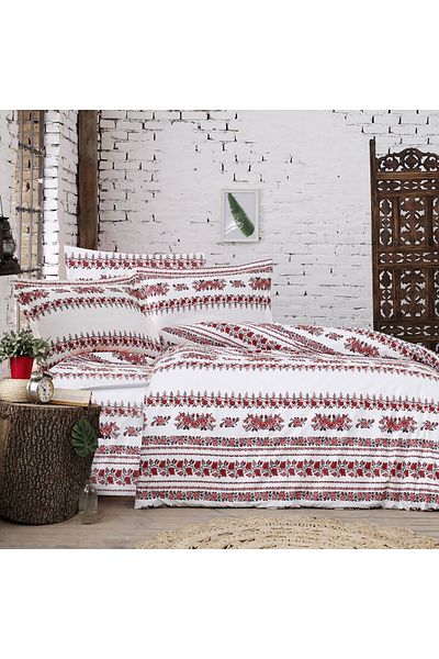 NufJoy 100% COTTON RANFORCE Bed Linen, 4 Pieces, King Size, Bed Sheet 240x260 cm, Premium Quality