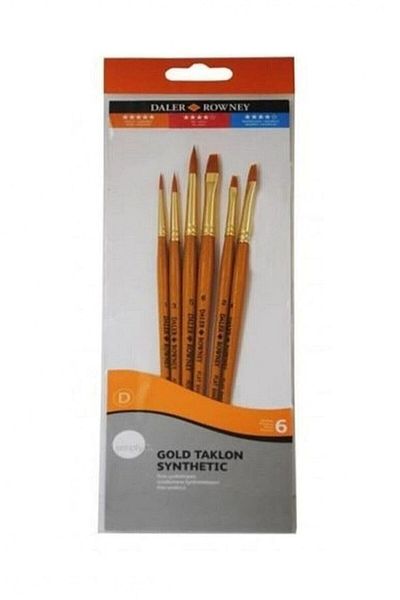 Daler Rowney Simply Gold Taklon Synthetic 6-Piece Brush Set / Code:601