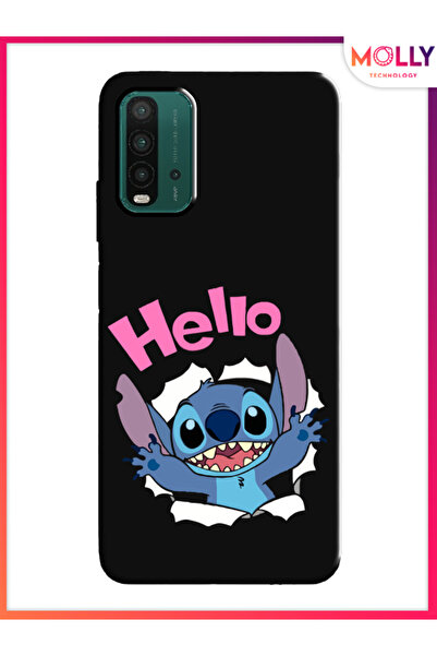 Molly Xiaomi Redmi 9T İçin Siyah Stitch Surprise Desenli Silikon Kılıf