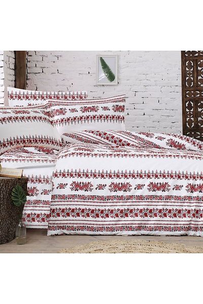 NufJoy 100% COTTON RANFORCE Bed Linen, 4 Pieces, King Size, Bed Sheet 240x260 cm, Premium Quality