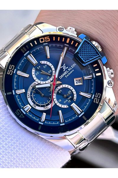Daniel Klein Steel Cord Chronometer Dial Design 5 Atm Water Resistant Men's Wrist Watch 10034.N2