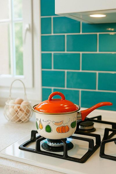 Sezka Life Pumpkin Series Rafadan Egg Cooking Boiling Pot Sauce Pot Enamel Pan 12cm