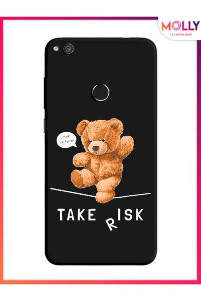 Molly Huawei P 9 Lite 2017 İçin Siyah Tightrope Bear Desenli Silikon Kılıf