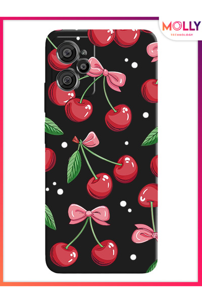 Molly Casper Via X30 İçin Siyah Berry Ribbon Desenli Silikon Kılıf