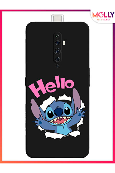 Molly Oppo Reno 2Z İçin Siyah Stitch Surprise Desenli Silikon Kılıf