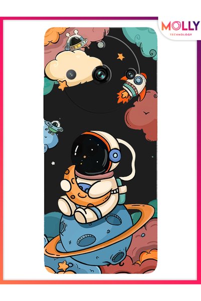 Molly حافظة سيليكون منقوشة باللون الأسود من Baby of the Galaxy لهاتف Realme 1...