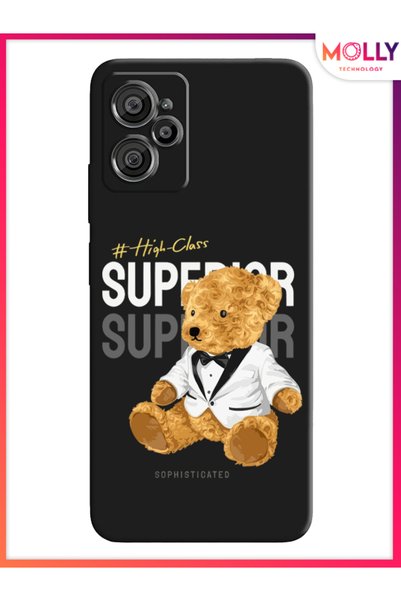 Molly حافظة سيليكون منقوشة باللون الأسود من Dapper Teddy لهاتف Casper Via X30