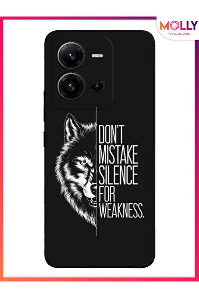 Molly Vivo V25 İçin Siyah Quiet Alpha Desenli Silikon Kılıf