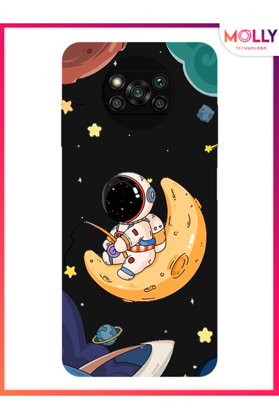 Molly حافظة سيليكون بنمط ستار هايت أسود لهاتف بوكو X3