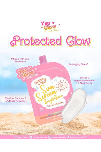 Beauty white sunscreen bright glow