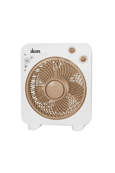 Ikon Box Fan, 10 inches, Brown,IK-TS20