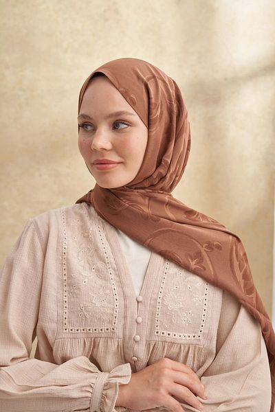 ARMANDA Earth Baroque Pattern Shawl 3357