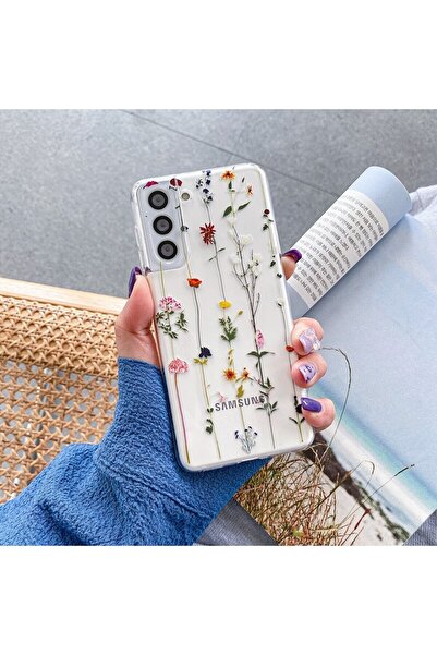DarkSun SAMSUNG NOTE 10 LİTE - A81 Uyumlu Çiçek v7 Desenli Şeffaf Telefon Kılıfı