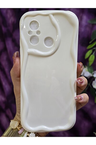 Magic Ring حافظة هاتف Xiaomi REDMI 12C متوافقة مع حافة مموجة ثلاثية الأبعاد باللون الأبيض