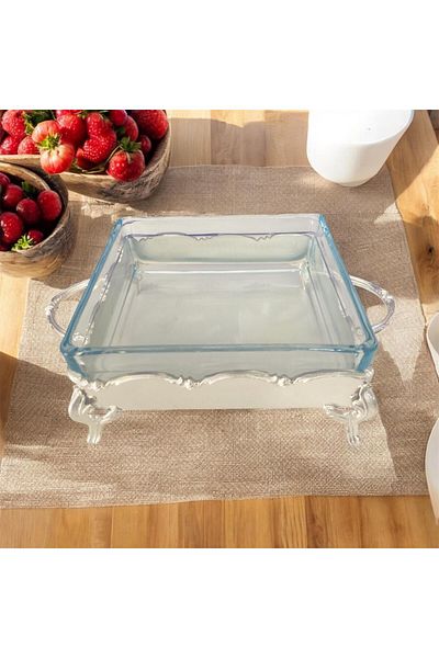 partridge store Square Presentation Stand with Plated Legs 23cm