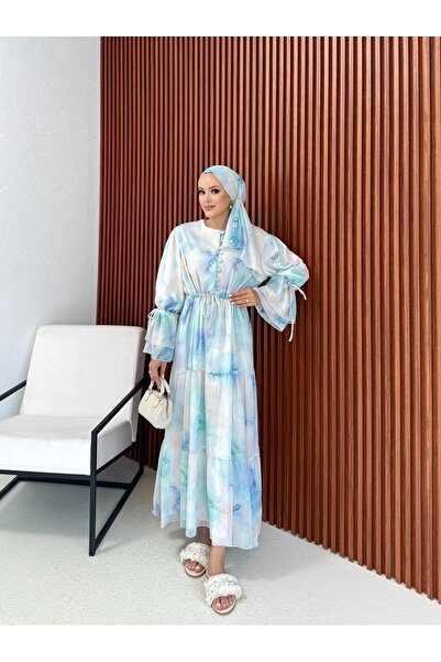 Melike Tatar Рокля с шал мотив 32-2378
