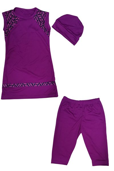bigiyin Fuchsia Children's Swimsuit with Straps Leggings Children's Swimsuit Pool Sea Swimsuit