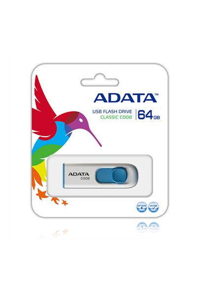Adata USB 2.0 64GB Alb/Albastru C008