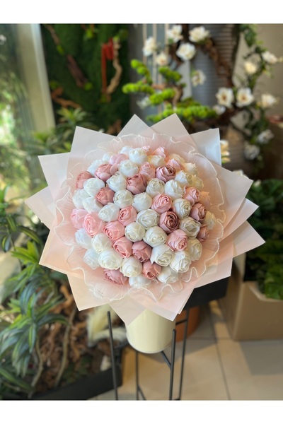 Pika Tüllü Şakayık İsteme Çiçeği - Pembe Şakayık İsteme Buketi - Yapay İsteme...