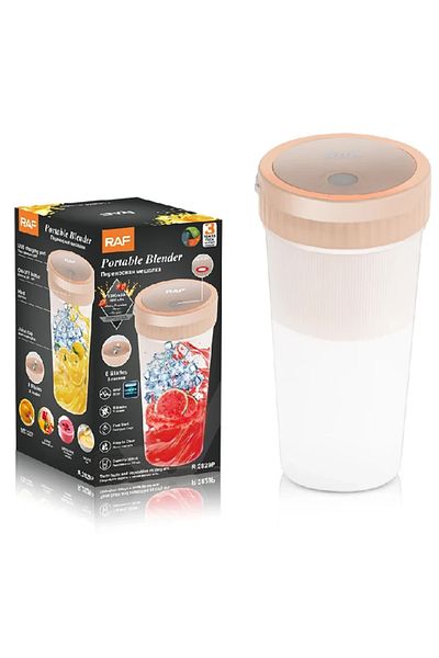 MACON RAF Portable USB Blender – 6 Blades, Rechargeable, 500ml Travel Juicer Cup for Smoothies