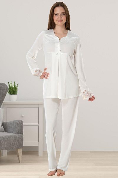 by İGP Long Sleeve Stylish Maternity Maternity Adjustable Waisted Pajama Set