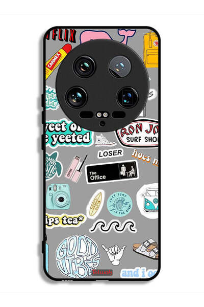 Tolwak Xiaomi 14 Ultra Protective Case Cover Good Vibes Stickers