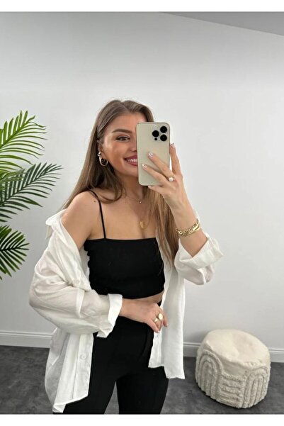 Bİ GİYİM Luxury Quality Basic Casual Shirt White Oversize