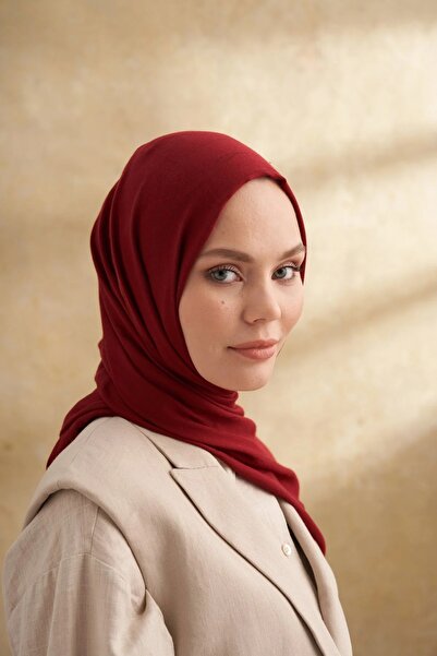 ARMANDA Claret Red Cotton Modal Aden Pattern Shawl 3355
