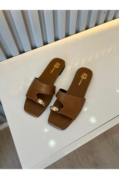 M&B büyük numara 36 ve 43 arası aksesuar detaylı pencereli kadın terlik