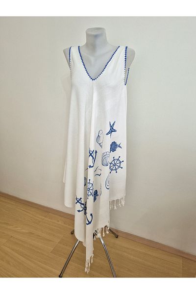 Milenam Bamboo Fabric Ethnic Pattern Pareo Beach Dress Summer Dress