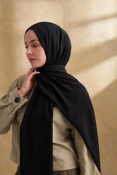 ARMANDA Black Lyocell Nomade Pattern Shawl 3354