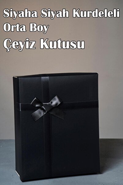 Dantelux Siyaha Siyah Kurdeleli Orta Boy Çeyiz Kutusu