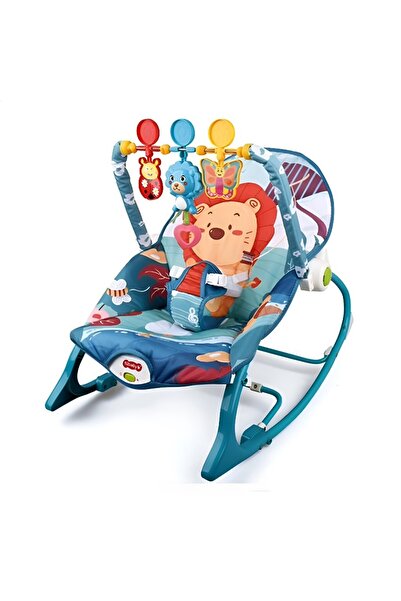 rexa كرسي هزاز للأطفال الرضع والأطفال الصغار ٢ في ١ - أزرق أسد | كرسي هزاز قا...