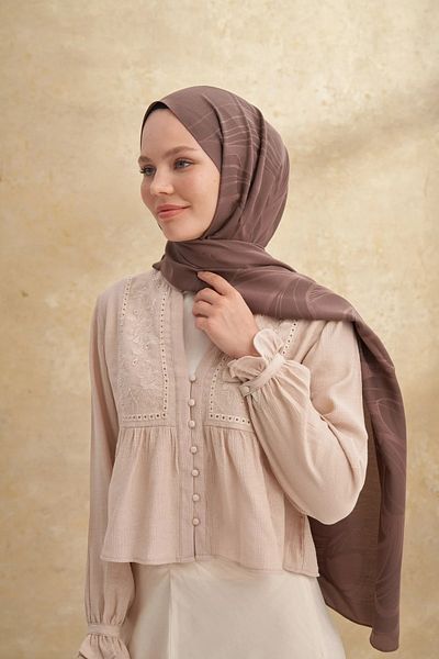 ARMANDA Dark Mink Felore Pattern Shawl 3356