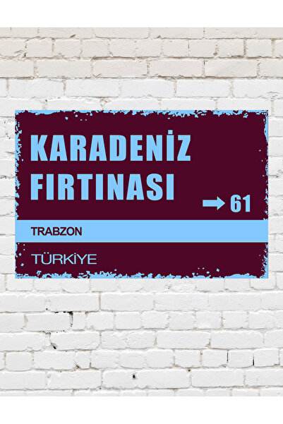 TABLOX "ťrabżonspor" Bordo Blue Fan Black Sea Storm Fotbal Decorativ Retro Pl...